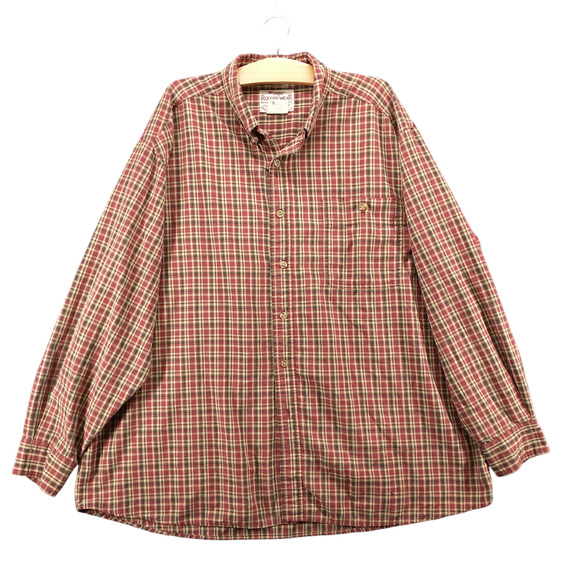 Wrangler Rugged Wear Men's Button-Down Shirt Multicolor Plaid XXL Distressed - Picture 1 of 15